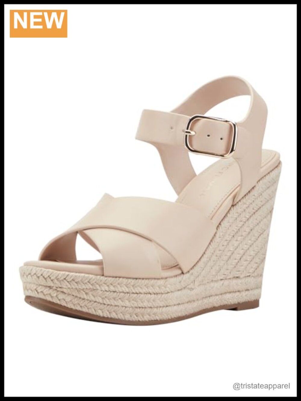 Womens Wedge Sandals Faux Leather Open Toe Ankle Strap Casual